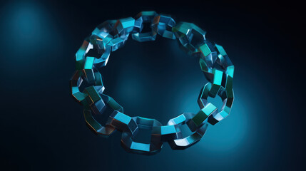 Stunning chain made of interconnected geometric shapes symbolizes unity and strength within economic bloc