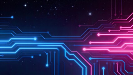 Neon circuit board in space