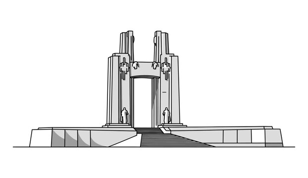 Canadian National Vimy Memorial Architectural Illustration