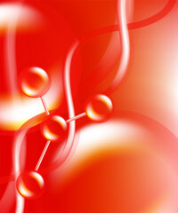 Hyaluronic acid and Niacinamide hair and skin solutions ad, red collagen serum drop with cosmetic advertising background ready to use, illustration vector.