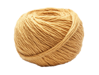Beige yarn ball isolated on transparent background