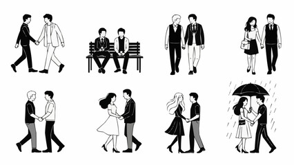 vector silhouettes of people