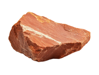 Single Red Sandstone Rock Isolated