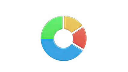 Colorful 3D Pie Chart on White Background