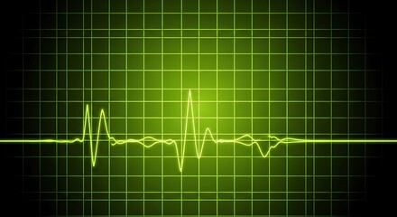Green Heartbeat Monitor Displaying Vital Signs and Medical Data.