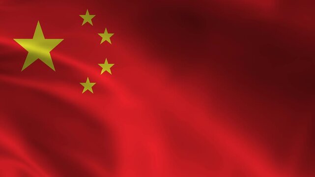 china flag in the wind 4k motion video
