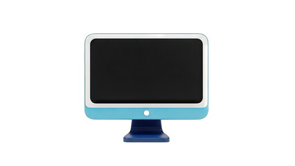 Cartoon Computer Monitor on White Background