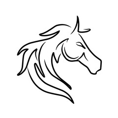 horse head logo line icon