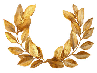 Golden Laurel Wreath Isolated