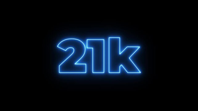 abstract, glowing, neon, light, 25K, letter, animation, followers, subscribers, electric, blue, lighting, text, black, background, social, media, milestone, celebration