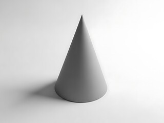 Fototapeta premium A gray cone on a white background casting a shadow