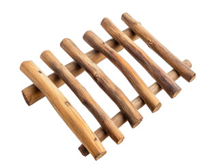 Rustic Wooden Trivet with Natural Branch Slats