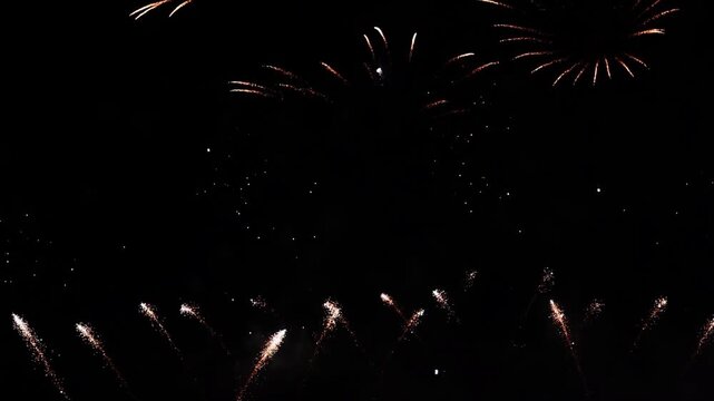 Spectacular multi-colored fireworks on black. Perfect for video titles, corporate presentations, product promotions and grand openers. High-impact visual for success and celebration.