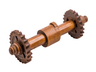 Wooden Gear Shaft Isolated
