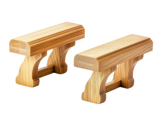 Pair of wooden yoga handstand bars isolated