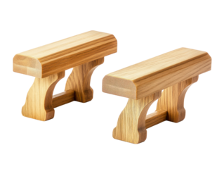 Pair of wooden yoga handstand bars isolated