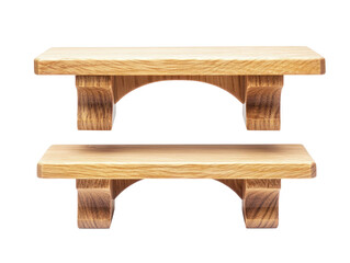 Two Small Wooden Shelves Isolated