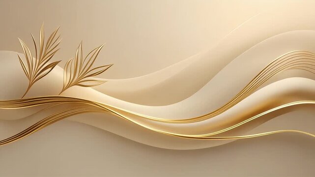 Whisper-thin botanical gold linework glimmering subtly against a warm neutral background. A poetic, refined luxury abstract ideal for beauty, wellness, branding, and modern editorial design.