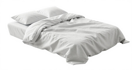 White linen bedsheet rumpled - bedroom sleeping comfortable texture