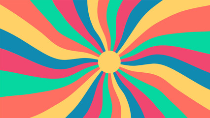Neon Swirl Groovy Starburst