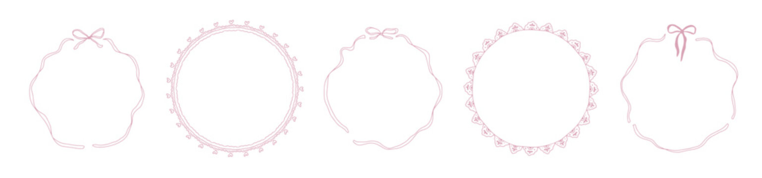 Hand-Drawn Whimsical Frame Collection with Lace Details