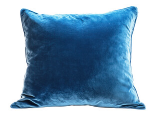 Blue Velvet Cushion Isolated