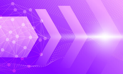pink purple arrow shape electronic cyberspace with neon light gradient abstract high technology background