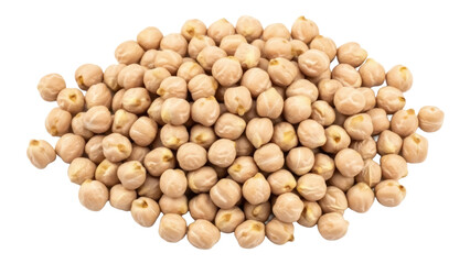 Pile of beige chickpeas isolated PNG, healthy legume seeds on transparent background, ingredient for vegetarian and vegan cooking