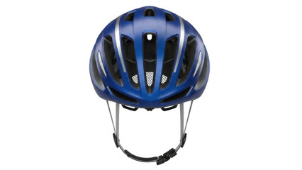 Blue bicycle helmet isolated PNG, safety gear for cycling and outdoor sports on transparent background, head protection equipment