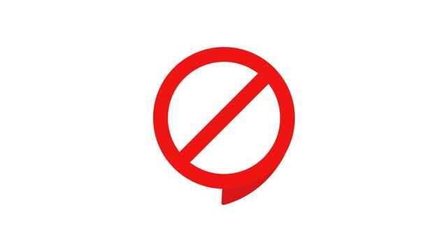 4K animation of Circular No Symbol for Caution, Restriction, and Warning Concepts in Design.