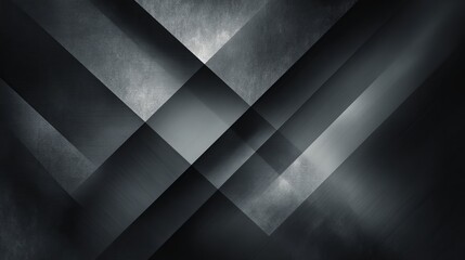 Dark geometric abstract background with layered transparent polygons, overlapping triangles, soft gradients, and modern monochrome design.