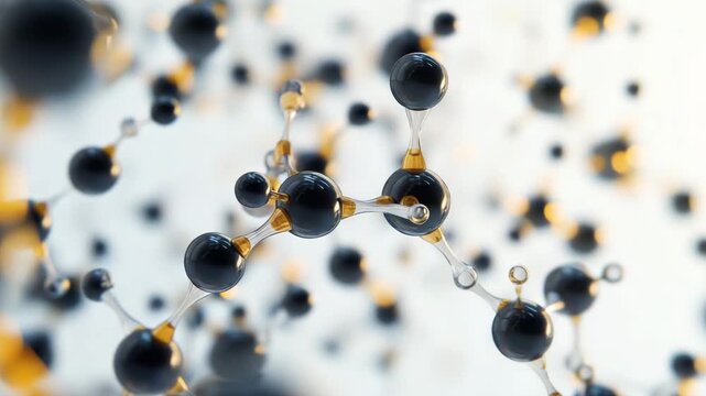 Molecules are displayed and analyzed in a lab as researchers study their structures and behaviors for experiments