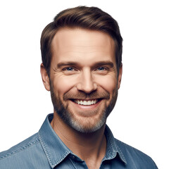 Smiling middle-aged man with short brown hair and beard