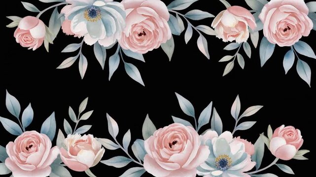 Timeless Romantic Floral Watercolor Video Background
