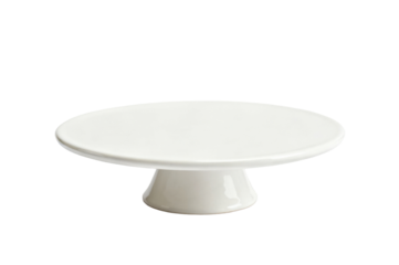 Elegant White Ceramic Cake Stand on Isolated Transparent Background for Presentations