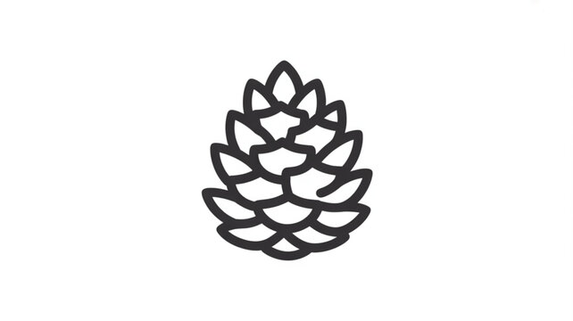 Pine cone icon for nature and outdoors symbols, minimalist vector