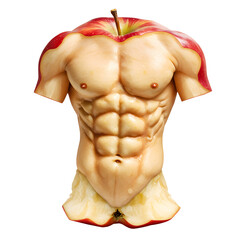 Muscular torso made from sliced apple