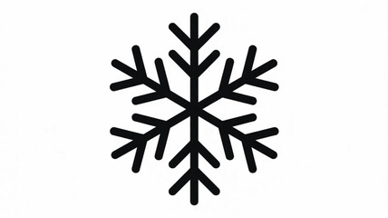 Snowflake icon for winter design and decoration, minimalist vector symbol