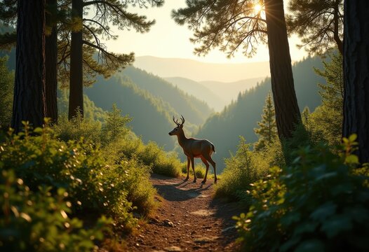 Intact Wildlife Corridor Facilitating Animal Migration Routes Through Dynamic Natural Landscapes