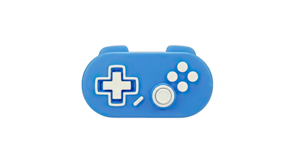 Blue Game Controller Isolated on White Background