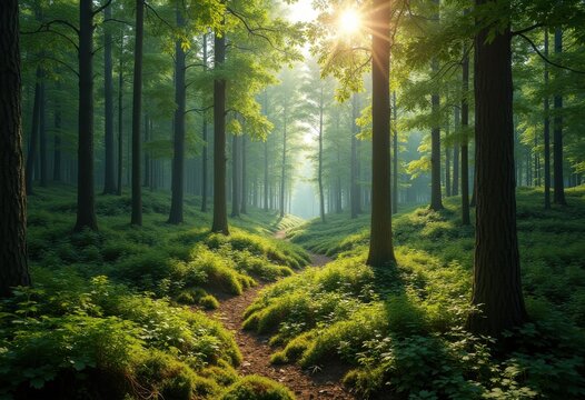 Sustainable Forestry Vibrant Woodland Ecosystem Selective Logging Practices Nature Conservation Growth