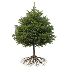 Obraz premium Mature winter harmony pine tree with exposed roots