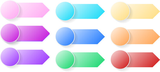 colorful tag circles shape blank banner graphic element on white background