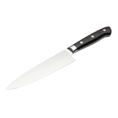 Sharp Chef's Knife with Dark Handle Isolated on transparent background