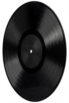 Black Vinyl Record Isolated on White Background