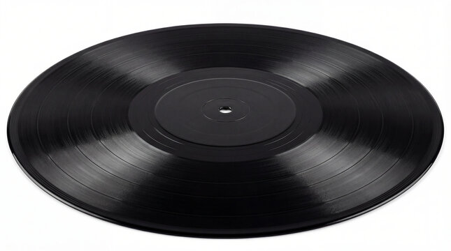 Black Vinyl Record Isolated on White Background