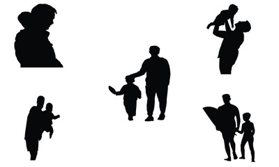 Father And Son Silhouette Design Collection
