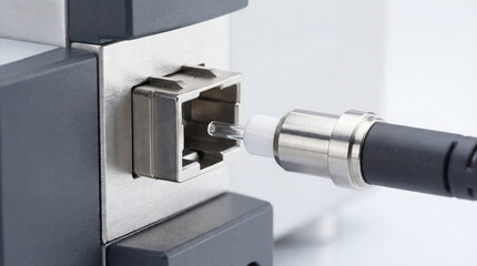 Fototapeta premium Fiber Optic Connector Interface Close-Up