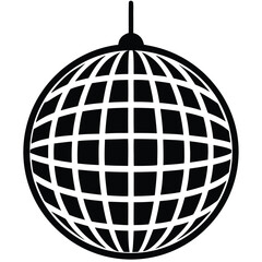 disco ball line art silhouette vector illustration