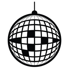 disco ball line art silhouette vector illustration